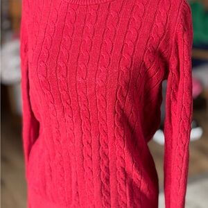 GAP Women's Vibrant Red Cable Knit Sweater